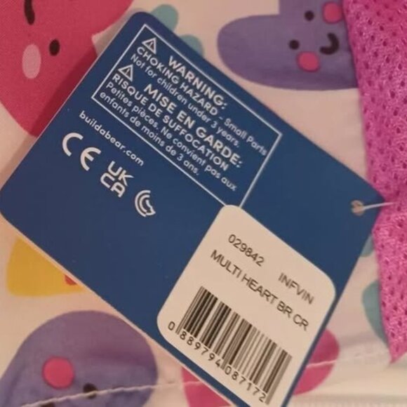 Set of 2 NEW BUILD A BEAR MULTI HEART BACKPACK For Child - Picture 3 of 4